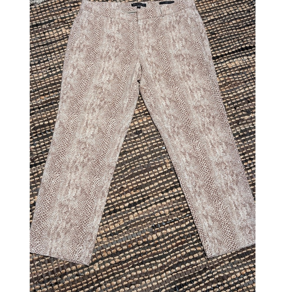 Banana Republic Avery Snakeskin Print Tailored Ankle Pants Neutral Tan Size 10